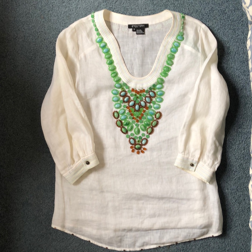 Etcetera linen pullover shirt